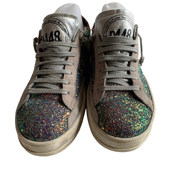 ❌SOLD❌P448 John Iridescent Glitter Low Top Sneakers Womens ✨RARE FIND✨ US 7. - Picture 6 of 16